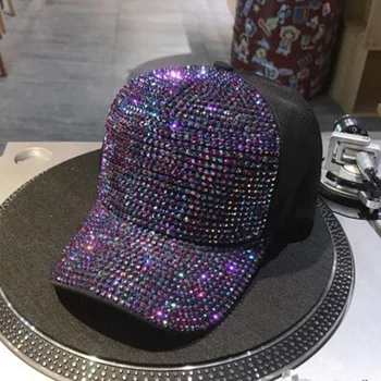 

Women Men Adjustable Baseball Cap Hat Fashion Couple Snapback Sports Summer Pearl Sun Block Hip Hop Rhinestones For Traxxas TRX4