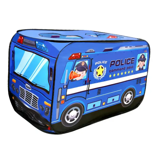 Children's Tent Popup Play Tent Toy Outdoor Foldable Playhouse Fire Truck Police Car icecream car kids Game House Bus Indoor 6
