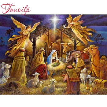 

TOUOILP ,full The birth of Jesus 5d Diamond Embroidery 5d Diamond Painting Cross Stitch,Diamond Mosaic Pattern Rhinestones decor