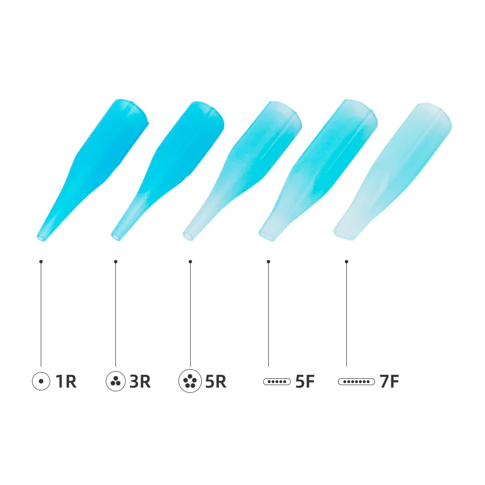 

Small Size 200Pcs Blue Microblading Disposable Tattoo Needle Caps for Permanent Makeup Machine 1R/3R/ 5R/5F/7F