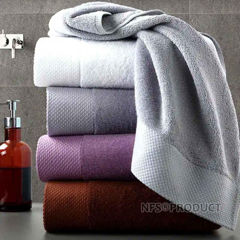 Thicken Cotton Bath Towel Set Bathroom Large Solid Colors Shower Hand Face Towels For Adults Sport Pool Swim Terry Washcloth | Дом и сад