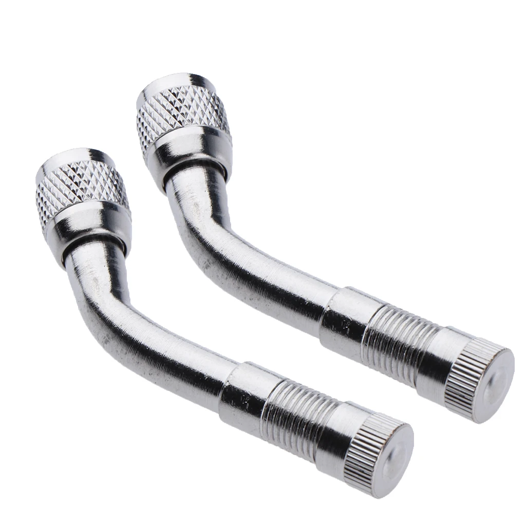 2x Valve Extension Tyre Stem Adapter Core Cap 135 Angle Car Bike Truck Brass
