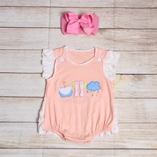 

Summer Girls Clothes Orange Sleeveless Dot Print Lace Umbrella Rain Boots Embroidered Pattern Toddler Baby Rompers