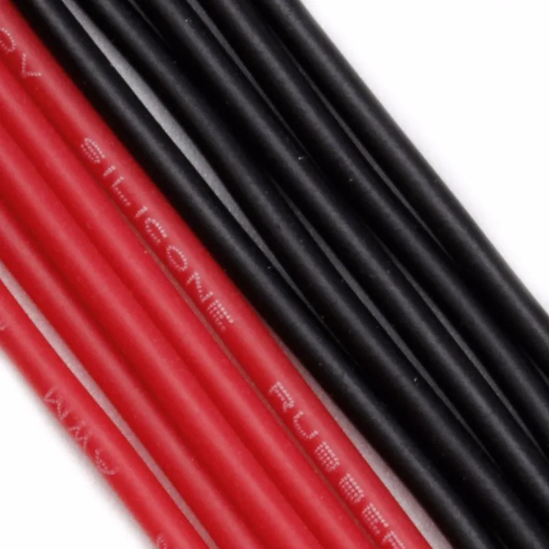 1 комплект 26AWG силиконовый Калибр гибкий провод многожильный медный кабель 10 футов Fr RC Черный Красный 1,5 м черный провод и 1,5 м красный провод