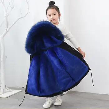 

New 2021 Winter Fashion Children's Parka For Girls Boys Thick Girls Faux Fur Coat Kids Warm Coat Childrens' Snowsuit Jacket D67