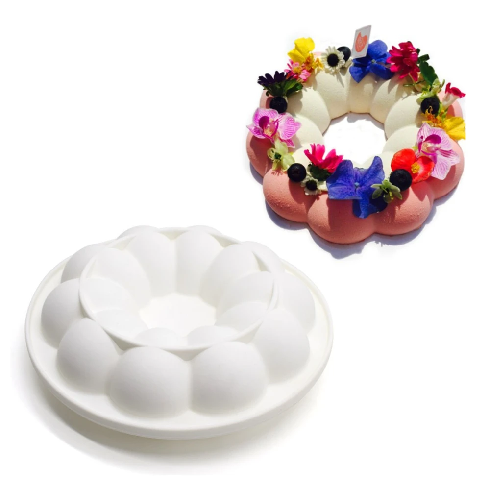 

Wreath Donut Designed Silicone Mousse Cake Mold Ring Mousse Mould Dessert Cake Bakeware Decorating Tools Kitchen Accessories