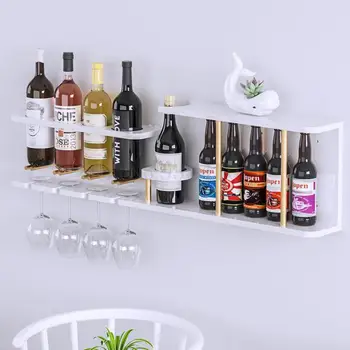 

Wine Cabinet Wall Hanging Light Luxury Red Wine Shelf Restaurant Creative Cup Holder Hanging Upside Down Wall Hanging Living