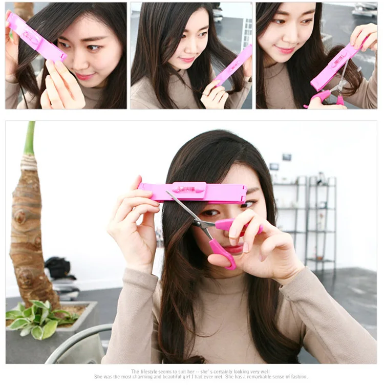 Manufacturers Direct Selling Bang Trimmer Single Flat Scissors Bang Shear DIY Hair Tools Pink