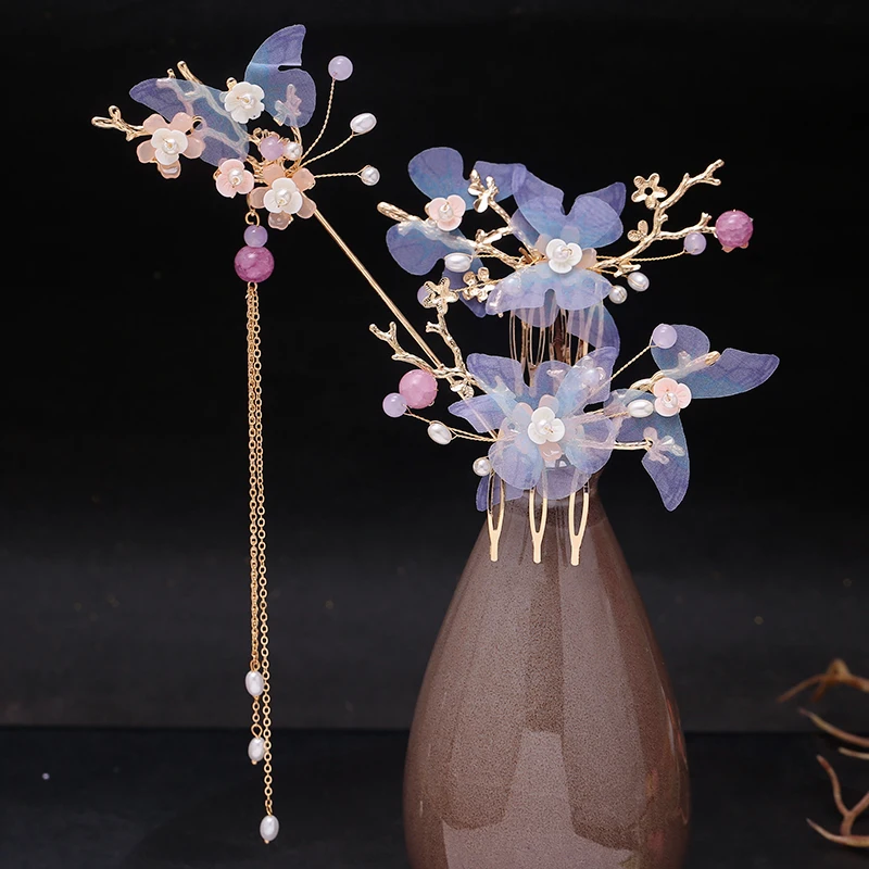 Antique Hanfu Headdress Hairpin Tassel Step Shake Ancient Dress Hair Accessories Hairpin Suit Accessories Female winifred sanderson costume Cosplay Costumes
