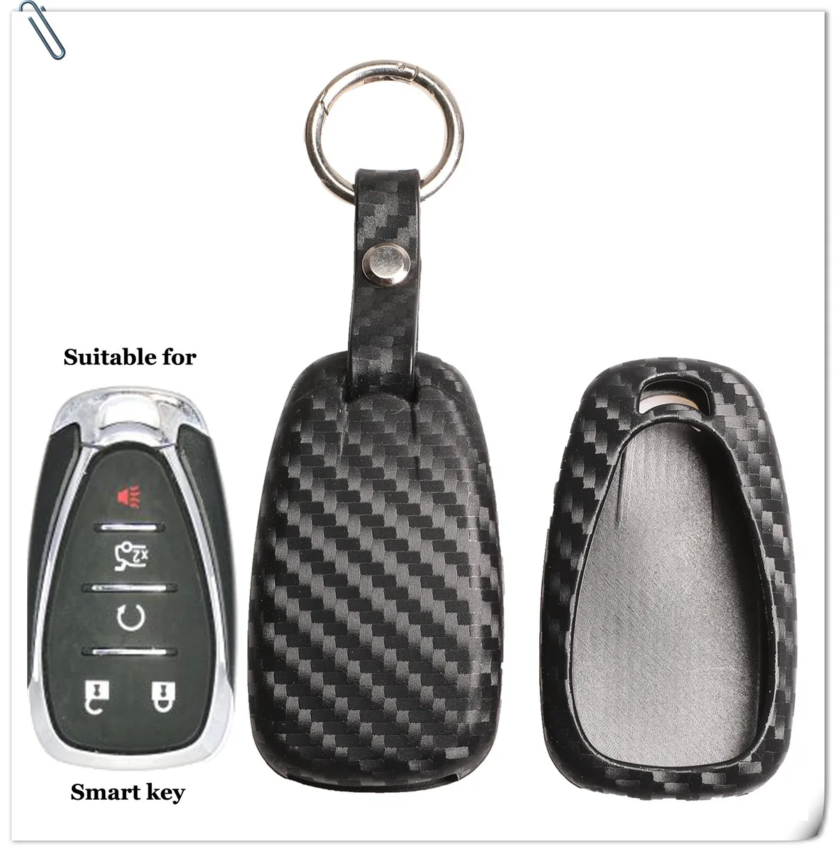 Keyforkess Cover in Silicone per Chevrolet Cruze Spark Camaro Equinox Volt Bolt Trax Malibu 2016-2018 Carbon 3/4/5B portachiavi per auto 5 Keyforkess Cover in Silicone per Chevrolet Cruze Spark Camaro Equinox Volt Bolt Trax Malibu 2016-2018 Carbon 3/4/5B portachiavi per auto - H567a0939dab04d40aca6f1bfb72814cdA