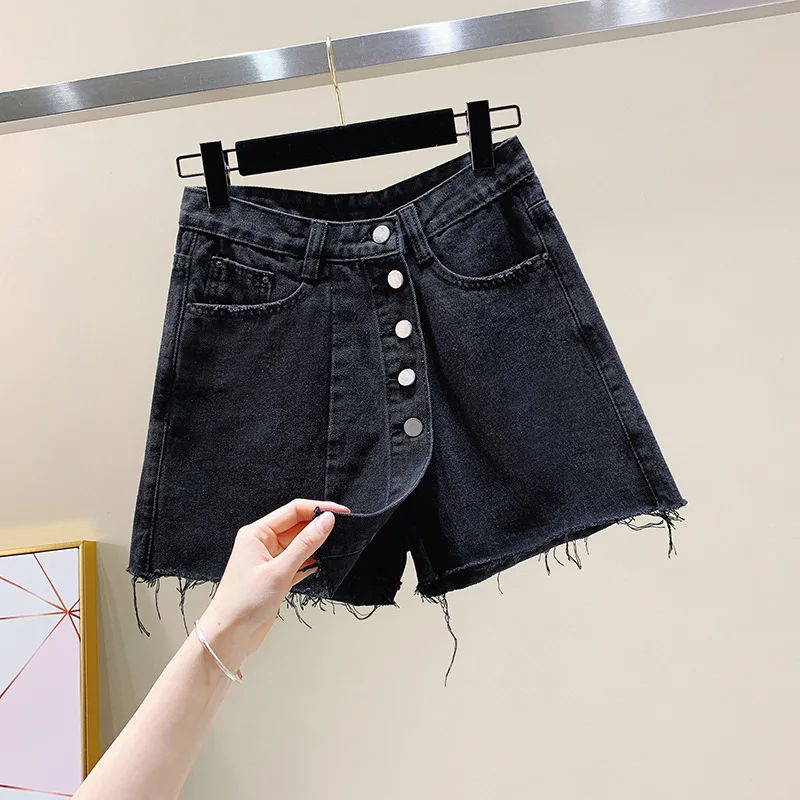 

2020 Summer New Style Irregular Denim Skirted Leggings Online Celebrity Celebrity Style Shorts High-waisted Loose Pants Skirt Wo