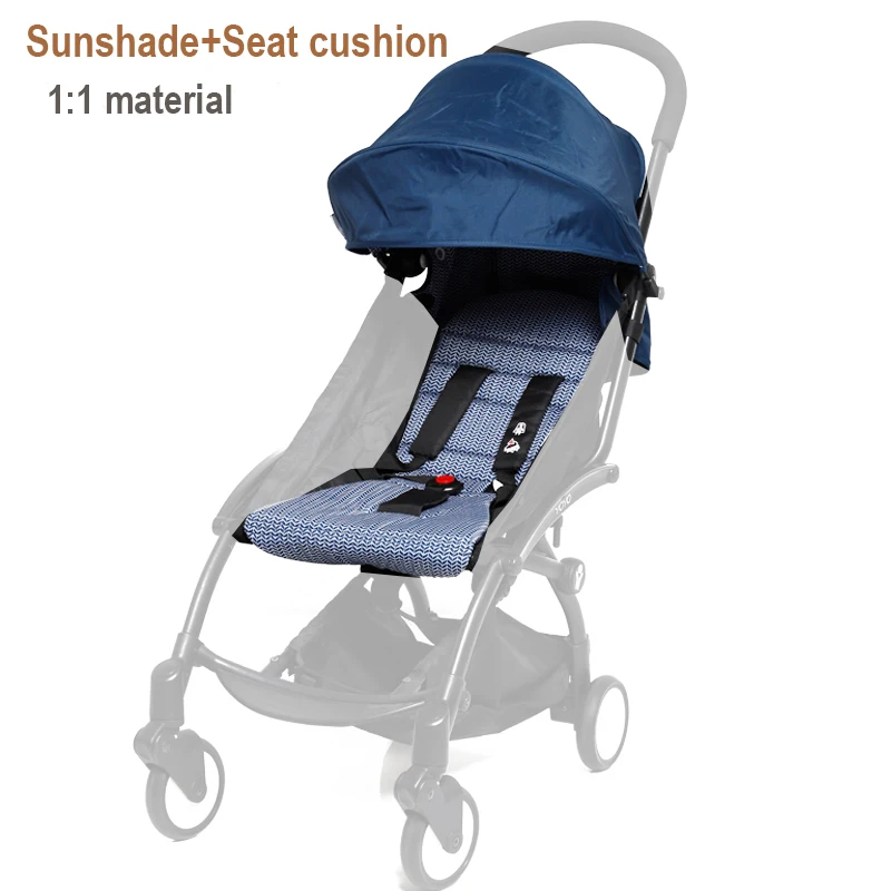 Conjunto de capó y cojín para cochecito de bebé, cubierta de sombrilla, colchón para asiento de alta gama, tela Original, para Babyzen Yoyo 6 +