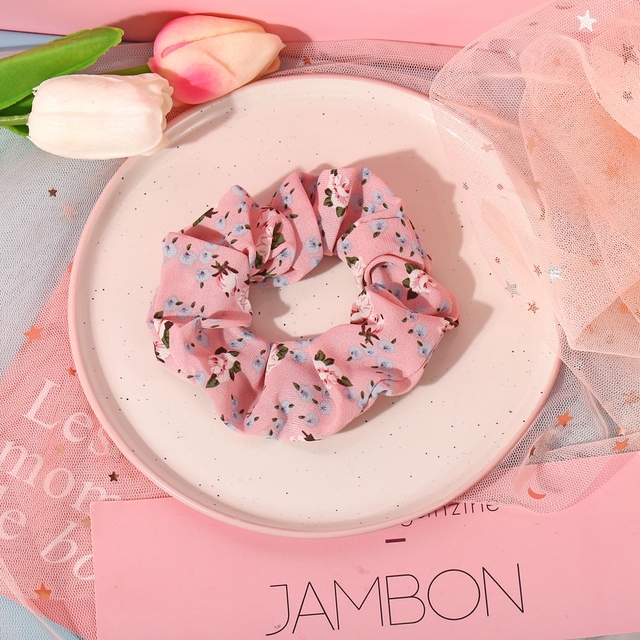Silk Rainbow Scrunchies For Women Girls Gum Hair Tie 1PCS Hair Rope Rubber Bands Ponytail Hold Hair Accessories