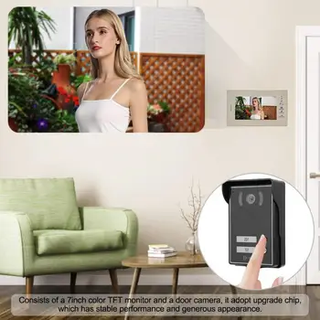 

HD 7inch Video Intercom Doorbell Doorphone 2 Monitors Doorphone System Smart Access Door Camera doorbell 110-240V