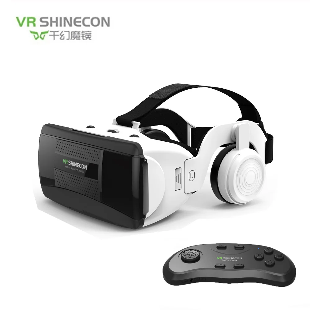 Новейшие 3D очки виртуальной реальности shinecon VR гарнитура шлем для смартфона смартфон картон Google(4,7-6,1 дюймов - Цвет: VR plus 088 remote