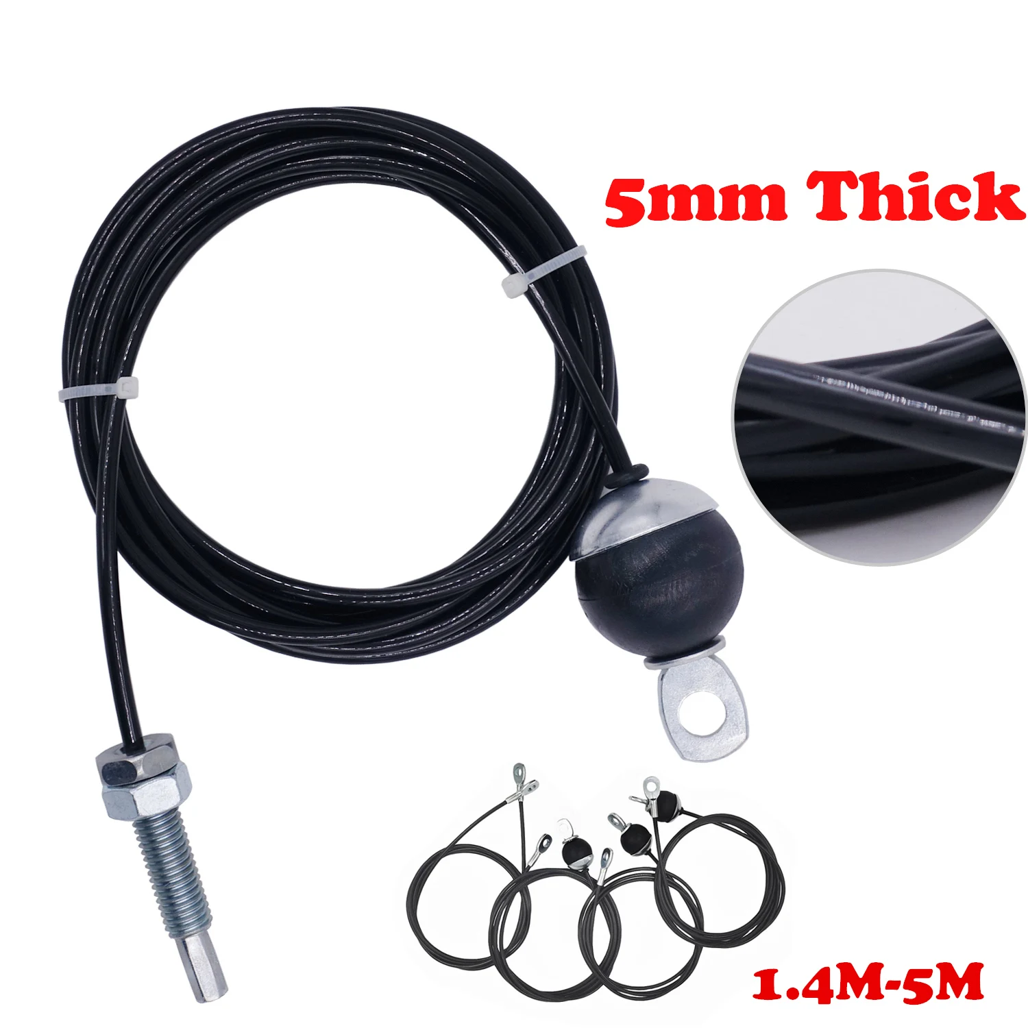 Gym Accessories Fitness Cable Pulley Fitness Pulley Cable Fitness Pulley Gym Workout Rope 2.5m/3m/3.5m Gym Steel Cable Wire Rope 5mm Thick Heavy Duty Parts Accessories With Ball for Lifting Training Pulley Home Fitness