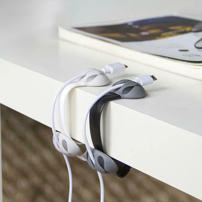 Кабельный зажим стол аккуратный органайзер для проводов шнур USB зарядное устройство держатель Fixer HUG-предложения