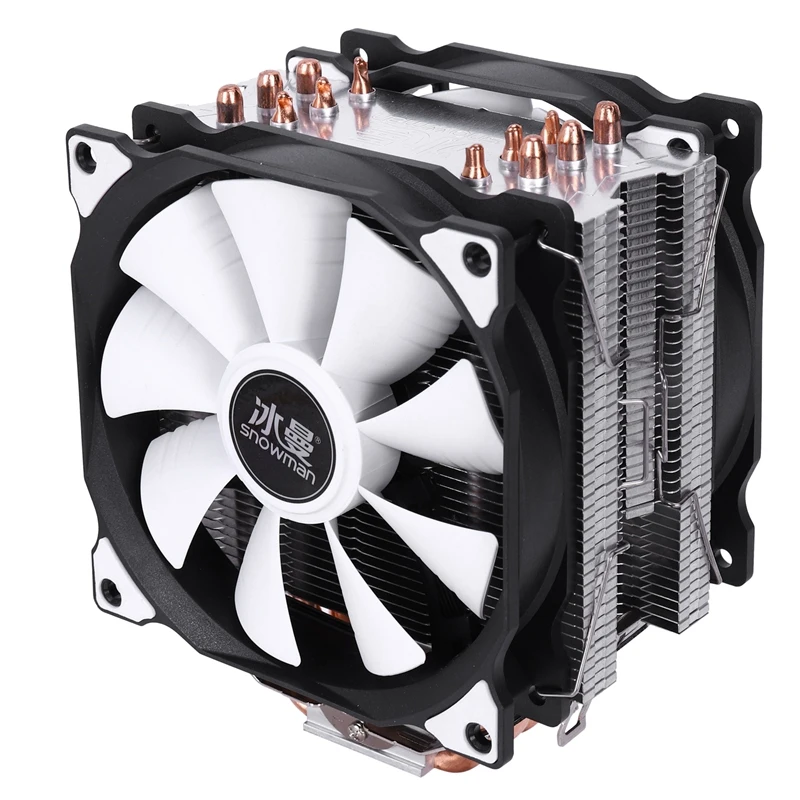 Billige SCHNEEMANN 4PIN CPU kühler 6 heatpipe Doppel fans kühlung 12cm fan LGA775 1151 115x1366 unterstützung Intel AMD