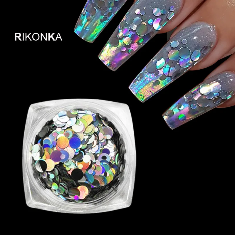 

Mixed Color 3D Ultrathin Sequins Nail Glitter Flakes Mix Size Round Sparkly DIY Tips Manicure Paillette Nail Art Decoration RKMS