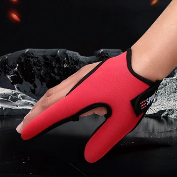 

2 Fingers Fishing Gloves Outdoor Breathable Anti-Slip Thumb Index Finger Gloves Fishing Finger Protector Tool Accessories