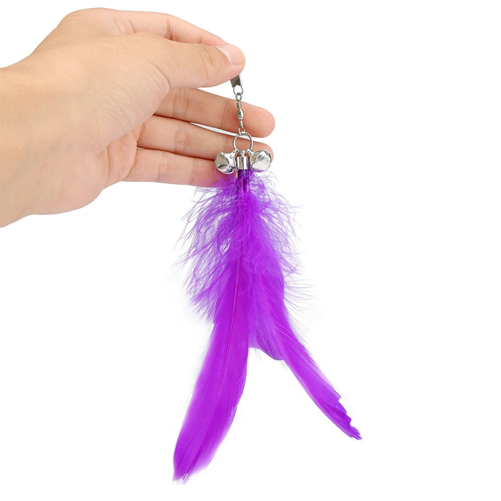 10pcs Short Feather Cat Toy DIY Replace Cat Teaser Stick Replacement Pet Toy Accessories