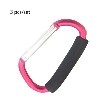 

3pcs Stroller Hooks Durable Organizer Heavy Duty Hanger Carabiner Multi Purpose D Shape Portable Purse Mommy Clip Outdoor