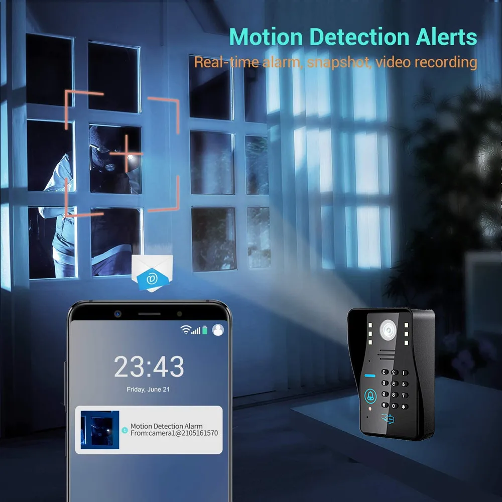 IP wifi видео дверной звонок камера Интерком система 1080p HD беспроводной ИК sd RFID