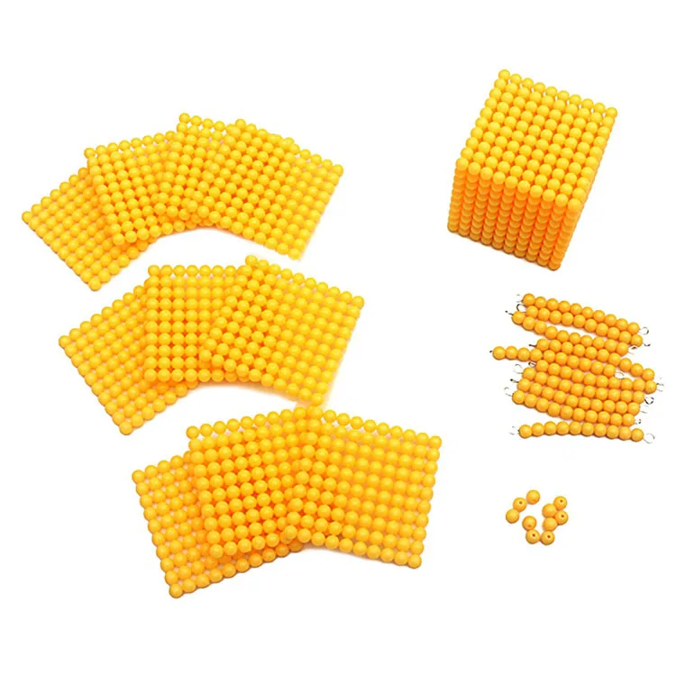 Montessori Materials Bead Math Toy Gold Beads Symbols With Trays Decimal Bank Game Decimals Learning for Preschool Student Gift 10