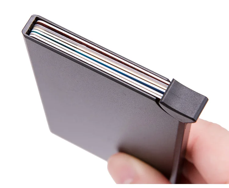 BISI GORO RFID Противоугонный кредитный держатель для карт бизнес Тонкий чехол для ID карты автоматически металлическая алюминиевая коробка банк мини ID держатель