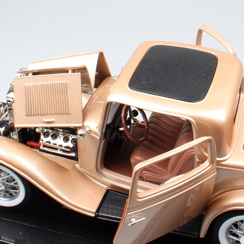 Детская Классика 1/18 Ретро 1932 модель ford B 3-Window Coupe Deuce Gold car scale Diecasts& Toy Vehicles авто металлический сувенир