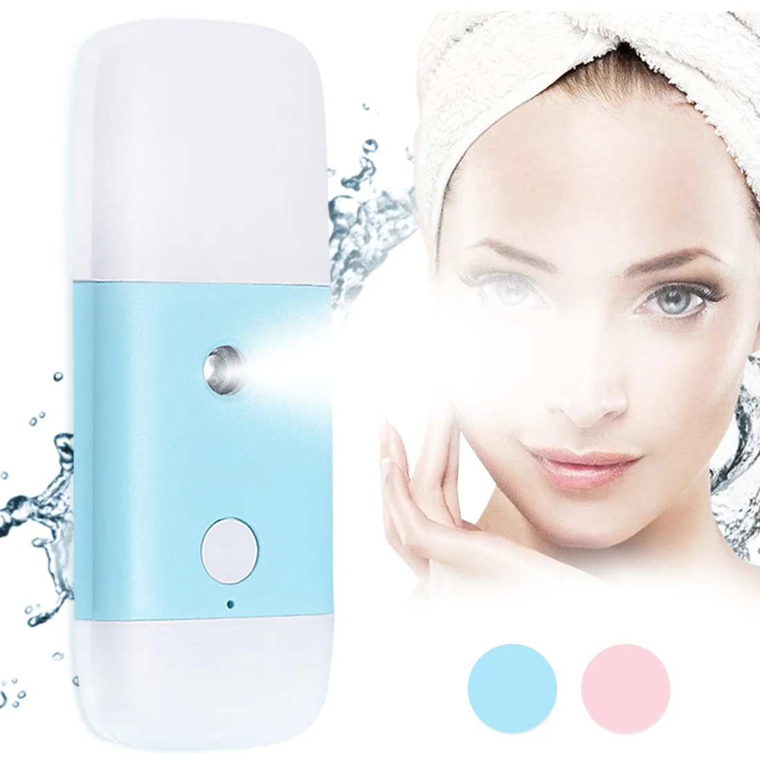 

Mini Nano Facial Sprayer Facial Steamer Humidifier Moisturizer Anti-Aging and Wrinkle-resistant Female Charge by USB