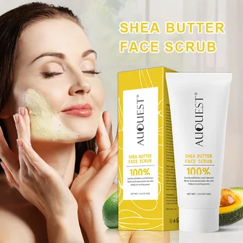 

AUQUEST 100g Shea Butter Face Scrub Cream Exfoliating Facial Cleanser Whitening Moisturizer Dry Skin Peeling Gel Cream TSLM2