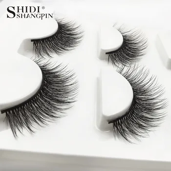 

3 Pairs Eyelash 3D Mink Hair Eyelashes Cruelty free Lashes Handmade Reusable Natural Eyelashes Popular False Lash Makeup 3D-X07