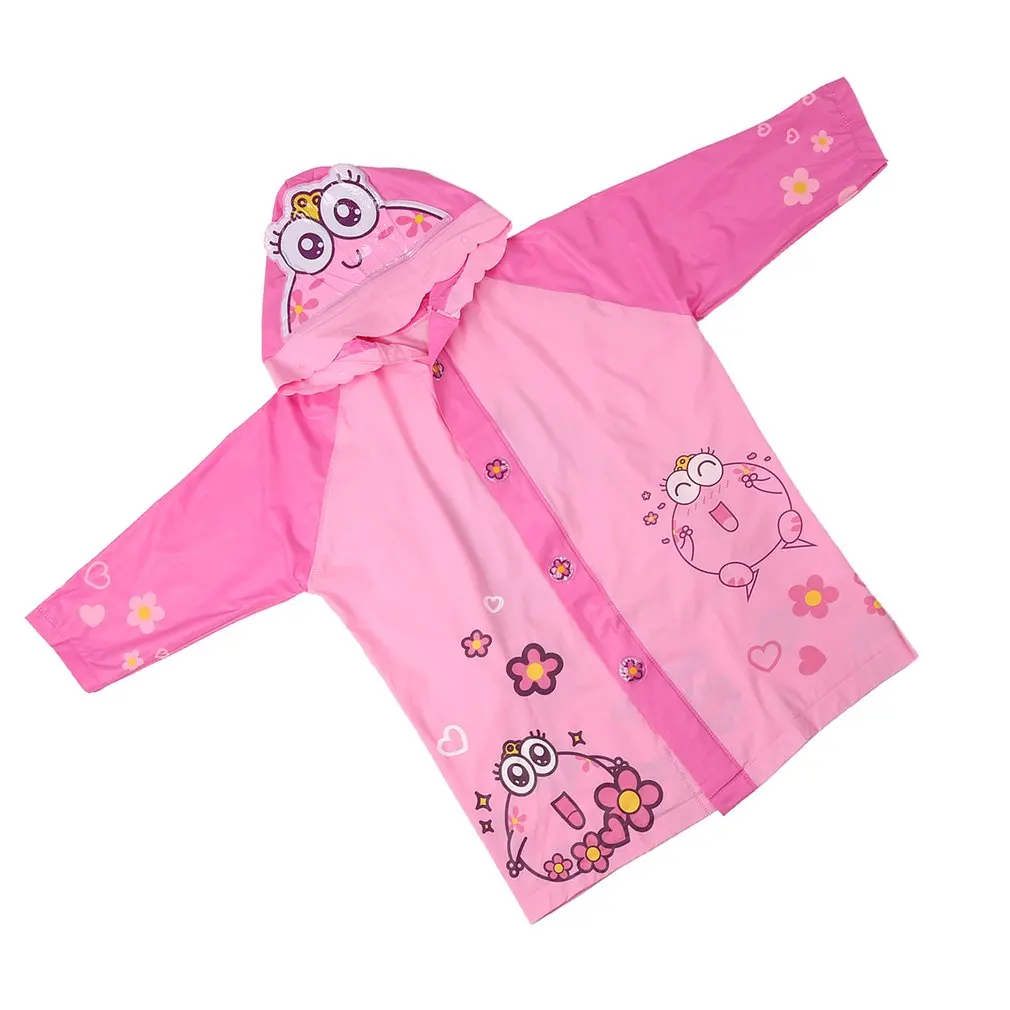 Lovely Cartoon Raincoat Waterproof For Boys Girls Long Hooded Rain Coat Outdoor Rainwear Suitable For Students Schoolbag