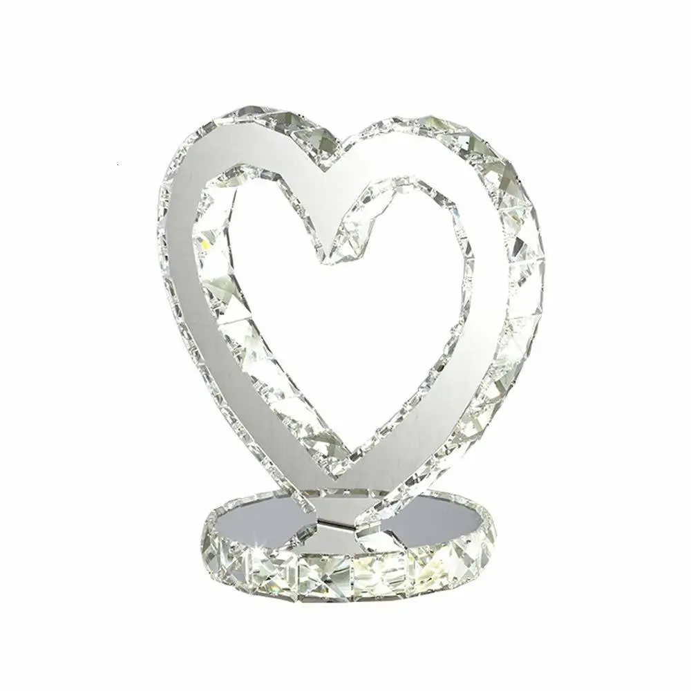 

Bedroom Decor Sweet Heart Shape Antique Led Light Energy Saving Crystal Table Lamp Bedside Night Light Hanging Lamp