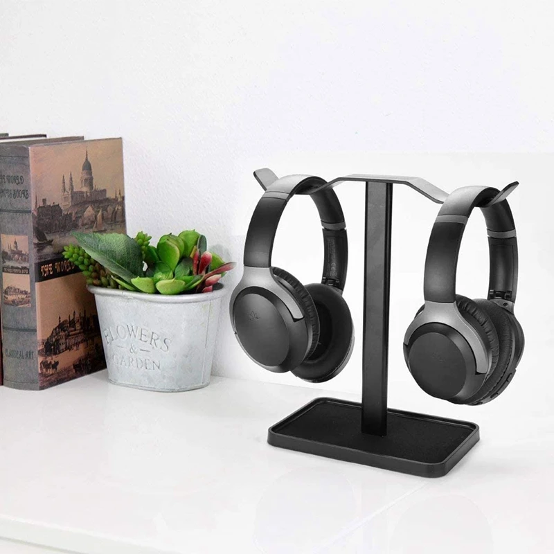 Earphone Holder Portable Acrylic Double Earphone Holder with Stable Base Suitable for All Kinds of Earphones