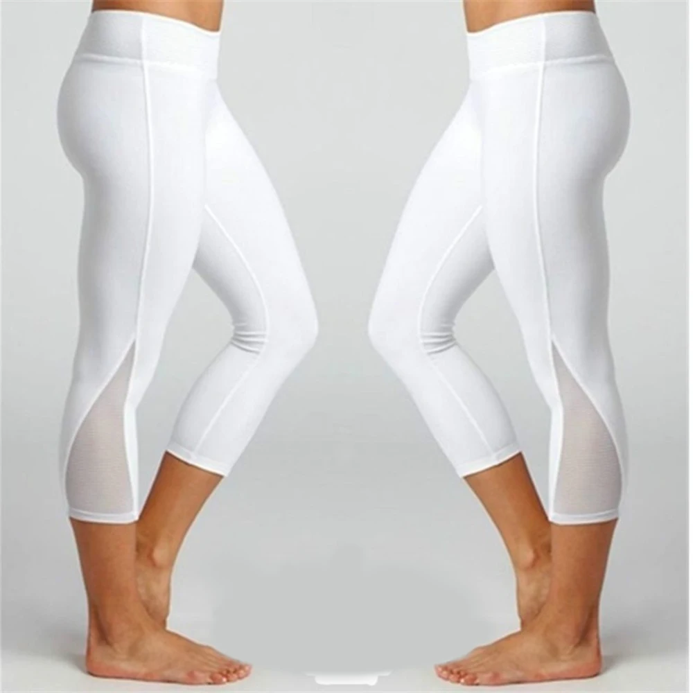 SFIT новые модные женские штаны для йоги s для фитнеса бега зала женские с высокой талией икры сетки сшивание брюки спортивные штаны для йоги