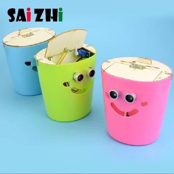

Saizhi DIY Smart Trash Kit Sensor Smart Trash Can Smart Switch DIY Material Kit Ultrasonic Children's Hands-on Ability