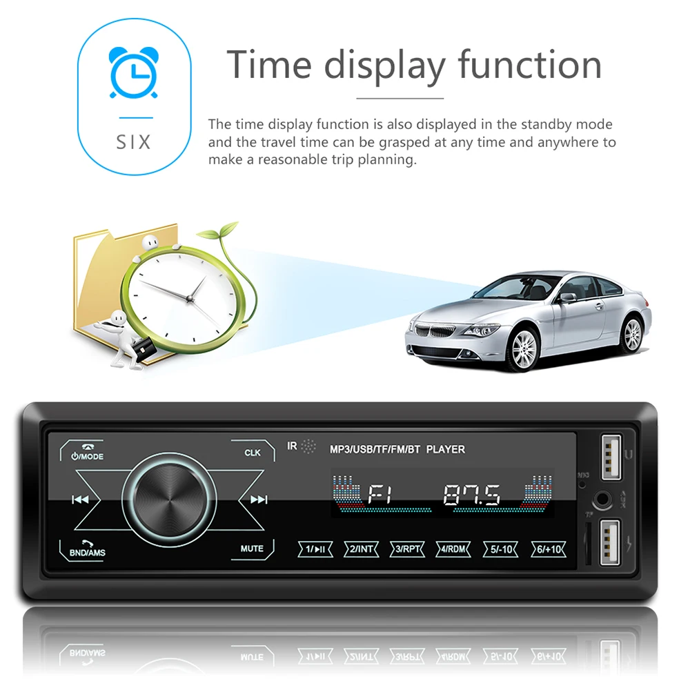 M10 сенсорный экран двойной USB автомобильный Bluetooth MP3-плеер красочный светильник u-диск радио 12 в автомобильный Радио MP3 плеер USB/SD/AUX-IN