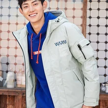 SEMIR, мужской пуховик,, зима, новинка, свободный, с капюшоном, с буквенным принтом, вышитая, теплая куртка, рабочая одежда, ветровка, пальто для мужчин