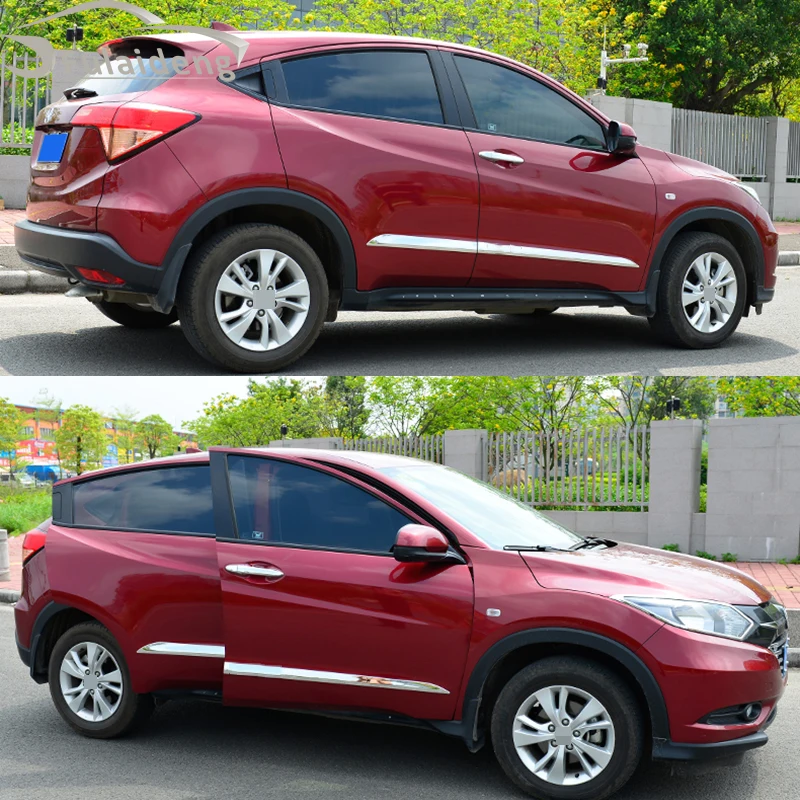 4 шт. для Honda Vezel HR-V- ABS Хромированная Боковая дверь корпус литья полосы крышка отделка автомобиля Стайлинг Аксессуары