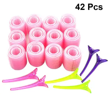 

36PCS Self-Adhesive Nylon Hair Curler With 6PCS Duckbill Clips Hair Rollers Duckbill Clips Set Hairdressing Tool For Home Salon