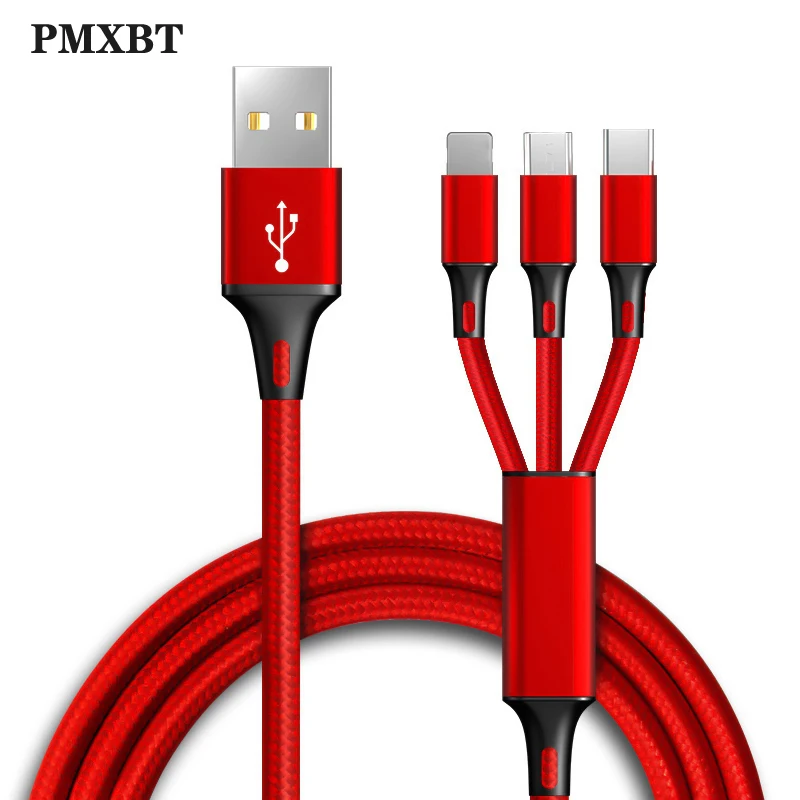 Кабели для мобильных телефонов 3 в 1 Micro USB кабель usb type C кабель type-C Зарядка для samsung S9 Xiaomi huawei USB осветительный провод