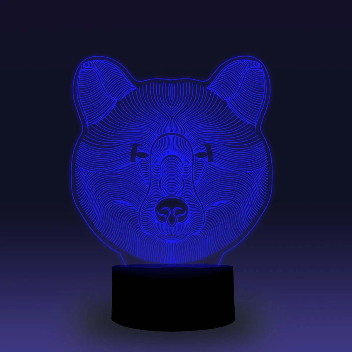 NiteApps 3D голова медведя светодиодный ночник настольная лампа Иллюзия подарок на день рождения приложение/сенсорное управление