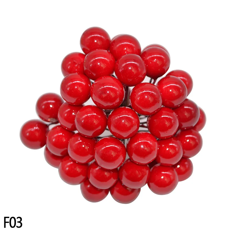 F03 50 шт./лот, искусственные цветы, фрукты, тычинки, мини ягоды, пучок вишни, пластиковые перламутровые тычинки, свадебные украшения, Подарочная коробка DIY - Цвет: F03