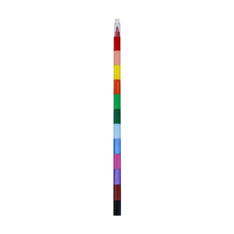 12 Colors Graffiti Crayons Stackable Puzzle Crayon Pens Total Length 10'' Kids Students Coloring Set for Home Xmas Party D5QC