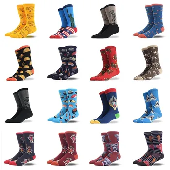 

Men socks liberty goddess burger potato chips dinosaur griffon shark sushi men's combed cotton socks fashion hip hop happy socks