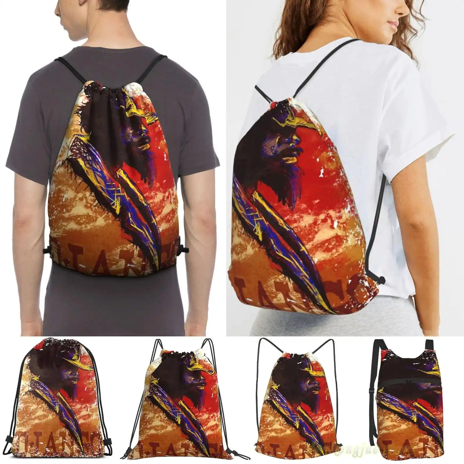 Django bolsas con cordón para hombre y mujer, morrales sin cadena con  cordón, mochilas de viaje al aire libre, bolsa de entrenamiento y  Fitness|Bolsas con cordón| - AliExpress