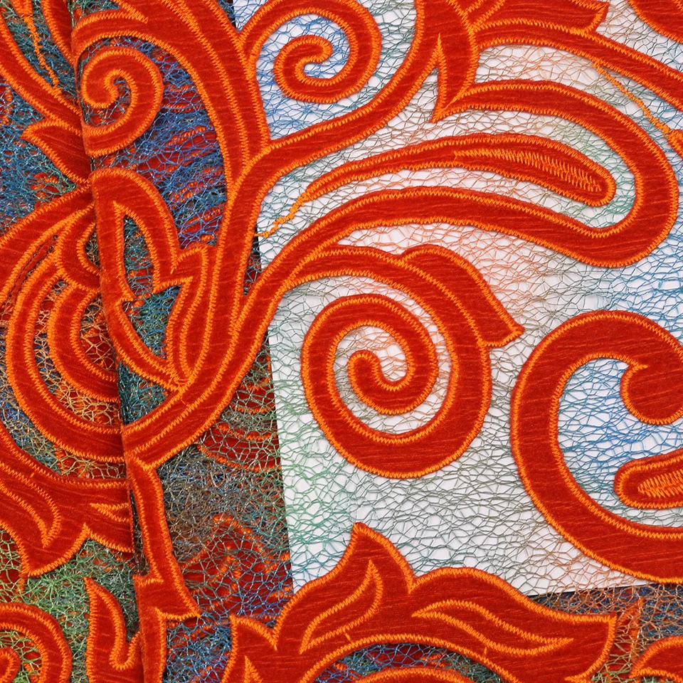 NIAI африканская кружевная ткань высокого качества кружевной материал нигерийский французский бархат тюль кружева ткани для вечернего платья XY2912B-2