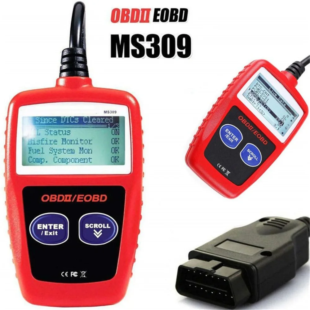 MS309 Многофункциональный OBD2 сканер код ридер Авто диагностический инструмент OBD 2 автомобиля диагностический двигатель код ридер